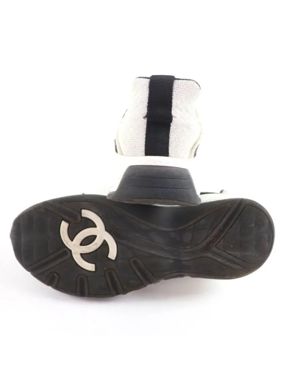 Chanel CC Logo Leather Lace Up Mesh Sneakers Off White 41 - Picture 6 of 13